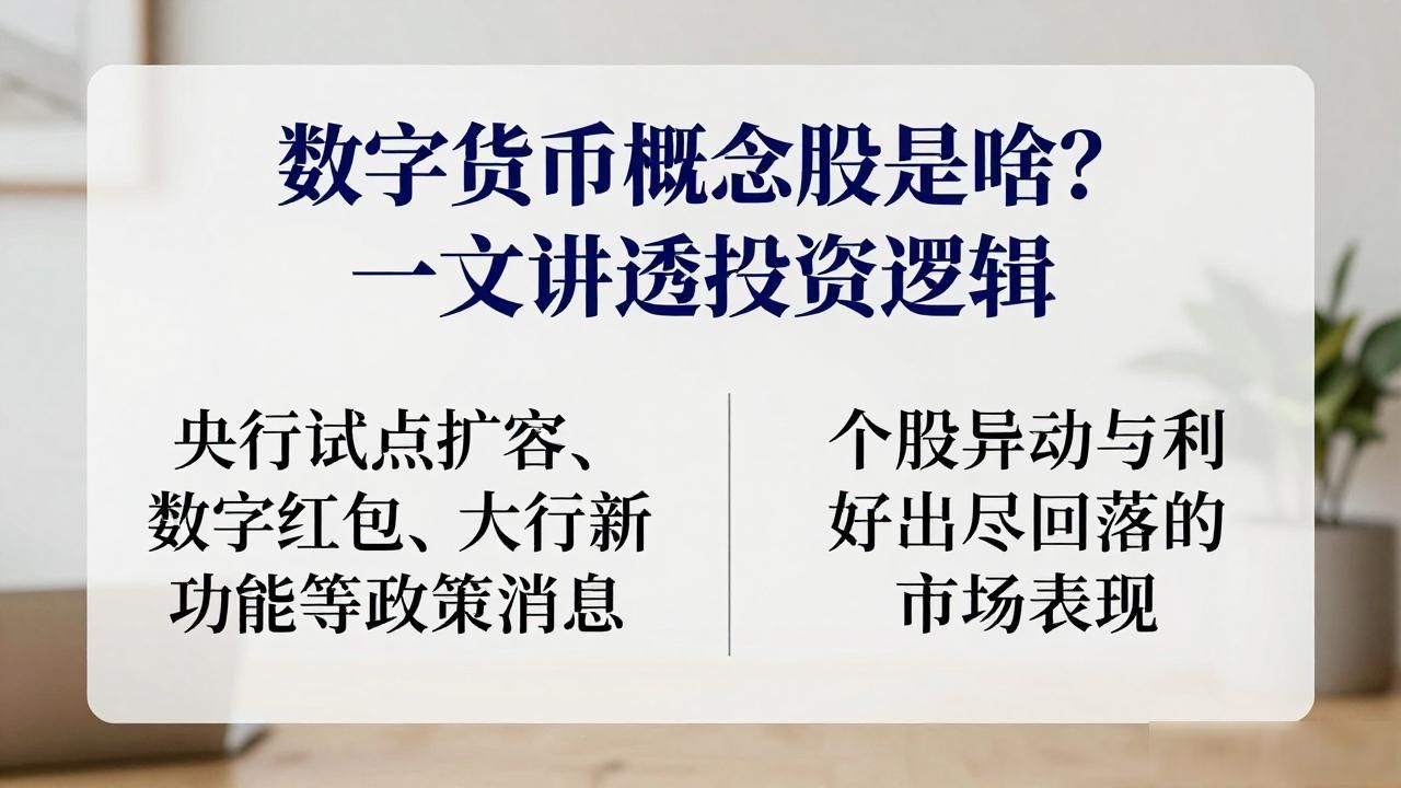 数字货币概念股是啥？一文讲透投资逻辑