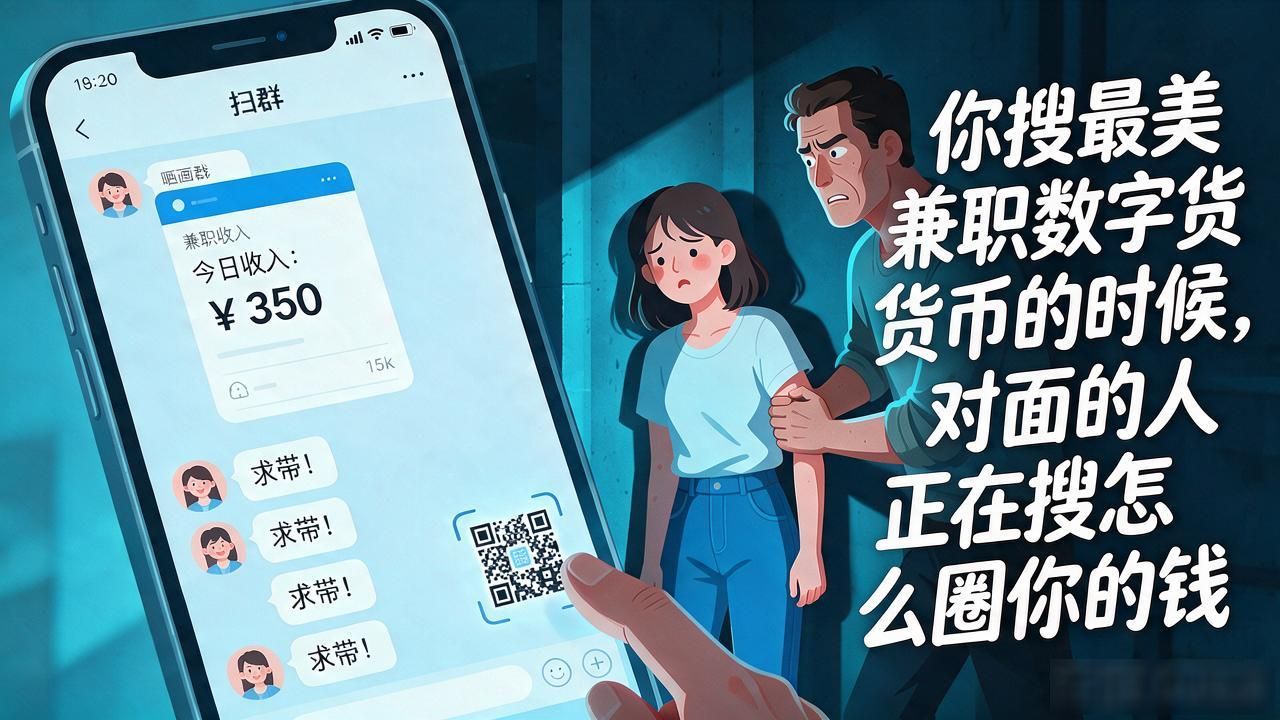 你搜最美兼职数字货币的时候，对面的人正在搜怎么圈你的钱