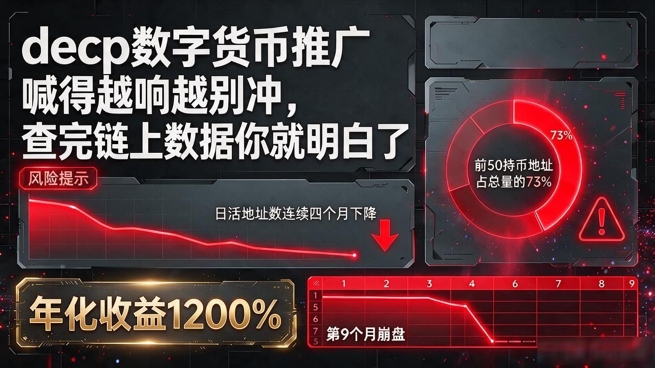 decp数字货币推广喊得越响越别冲，查完链上数据你就明白了