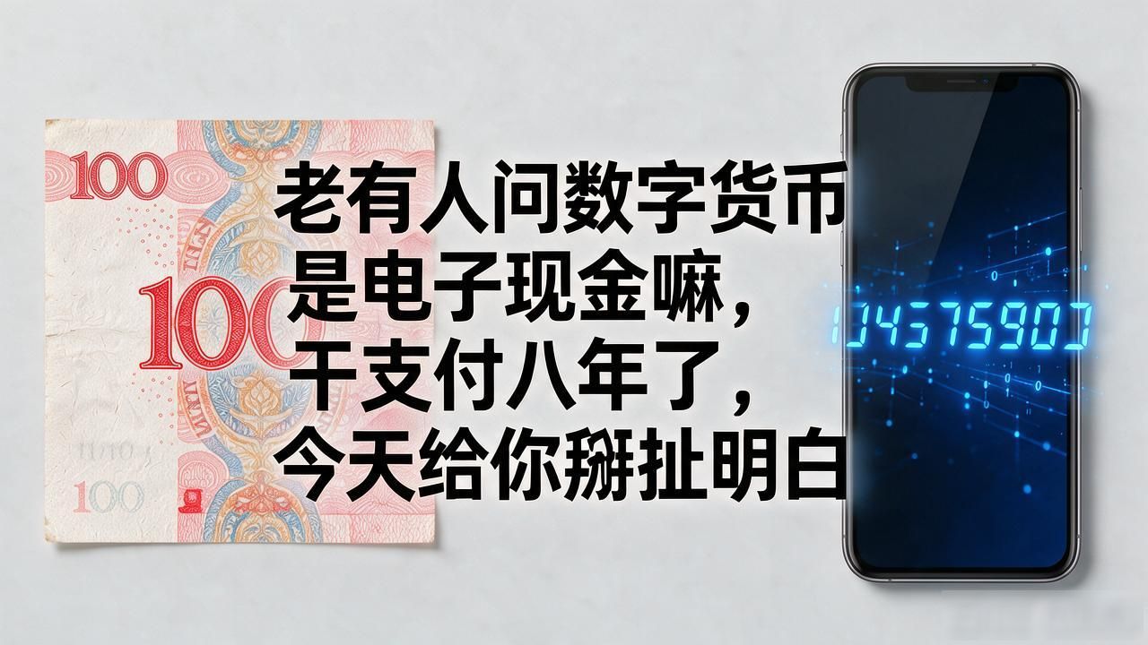 老有人问数字货币是电子现金嘛，干支付八年了，今天给你掰扯明白