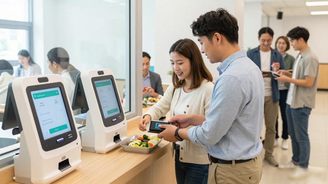 食堂打饭用数字货币付钱，排队短了、对账快了，体验变化不小