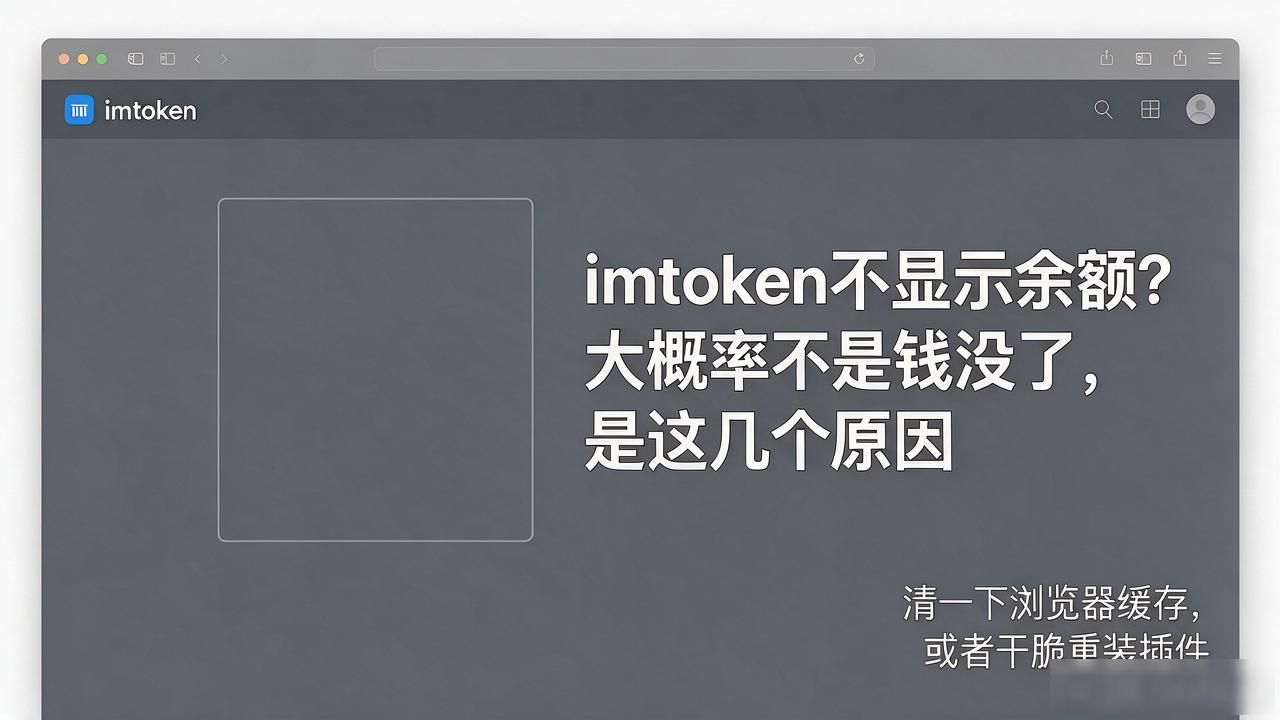 imtoken不显示余额？大概率不是钱没了，是这几个原因