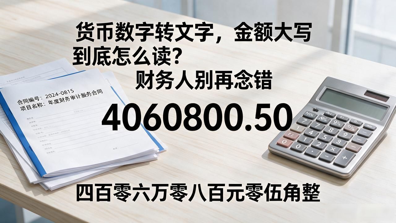 货币数字转文字，金额大写到底怎么读？财务人别再念错