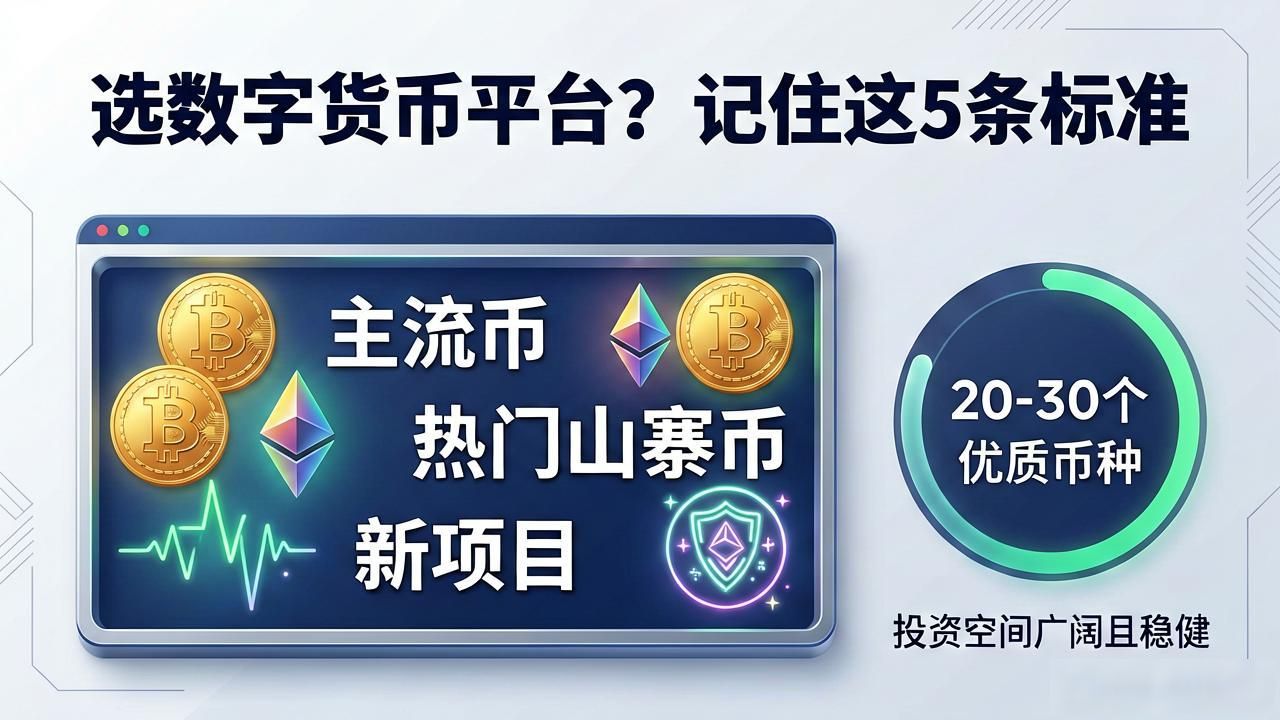 选数字货币平台？记住这5条标准