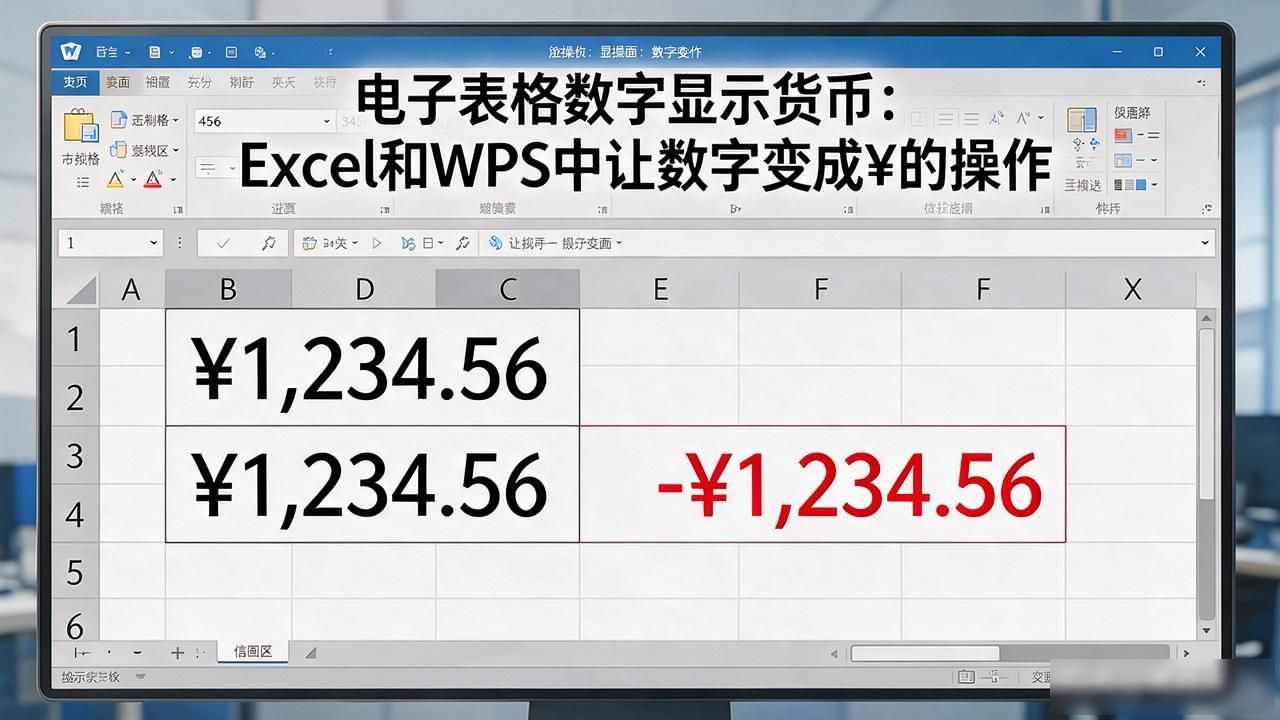 电子表格数字显示货币：Excel和WPS中让数字变成¥的操作
