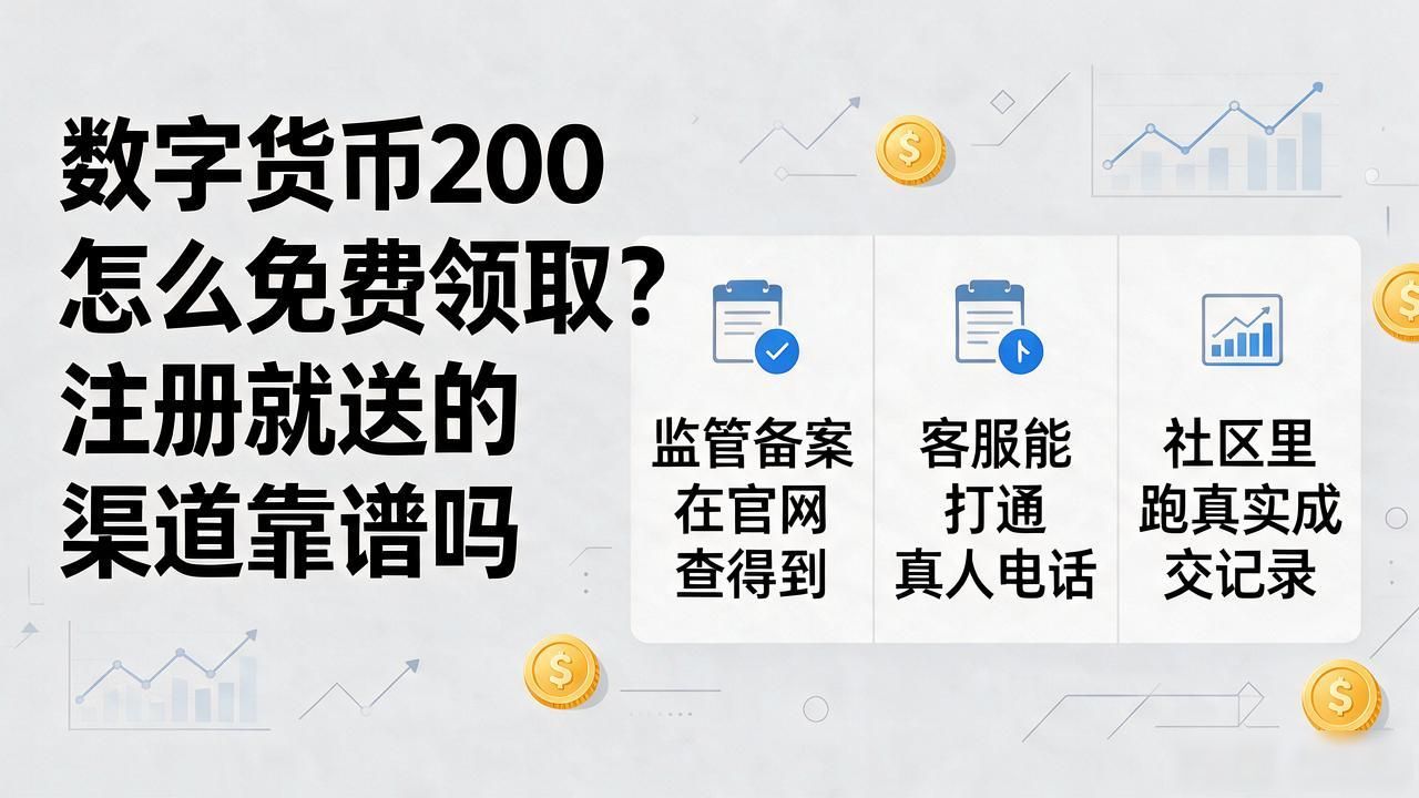 数字货币200怎么免费领取？注册就送的渠道靠谱吗