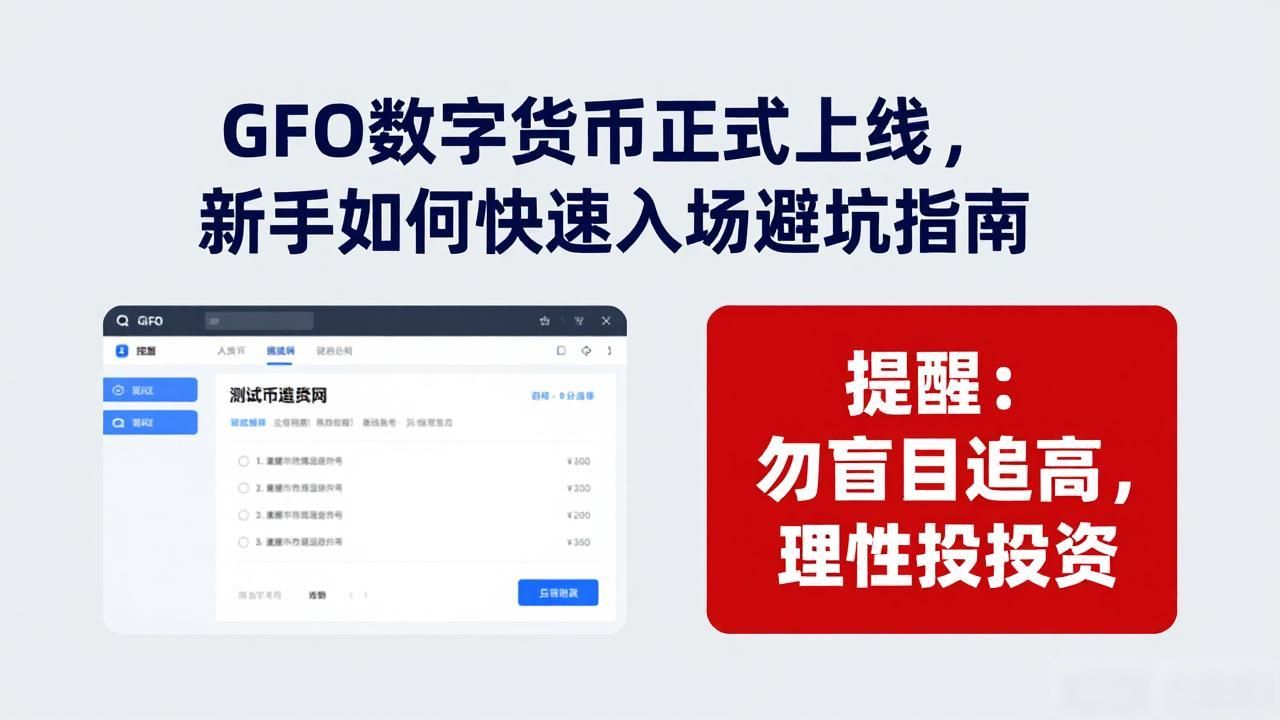 GFO数字货币正式上线，新手如何快速入场避坑指南