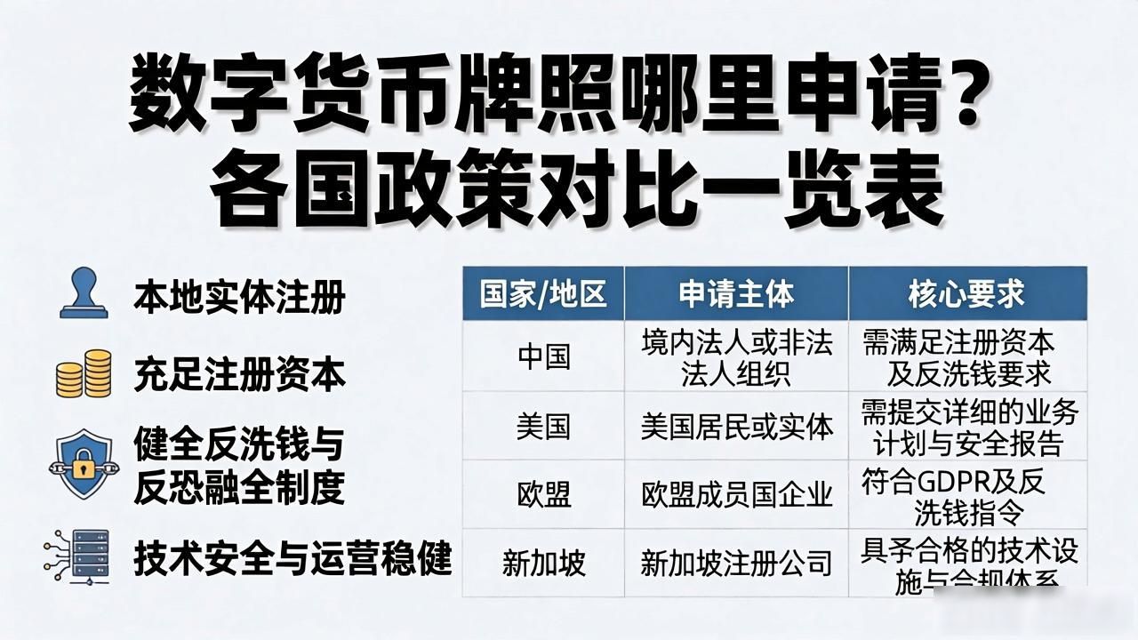 数字货币牌照哪里申请？各国政策对比一览表