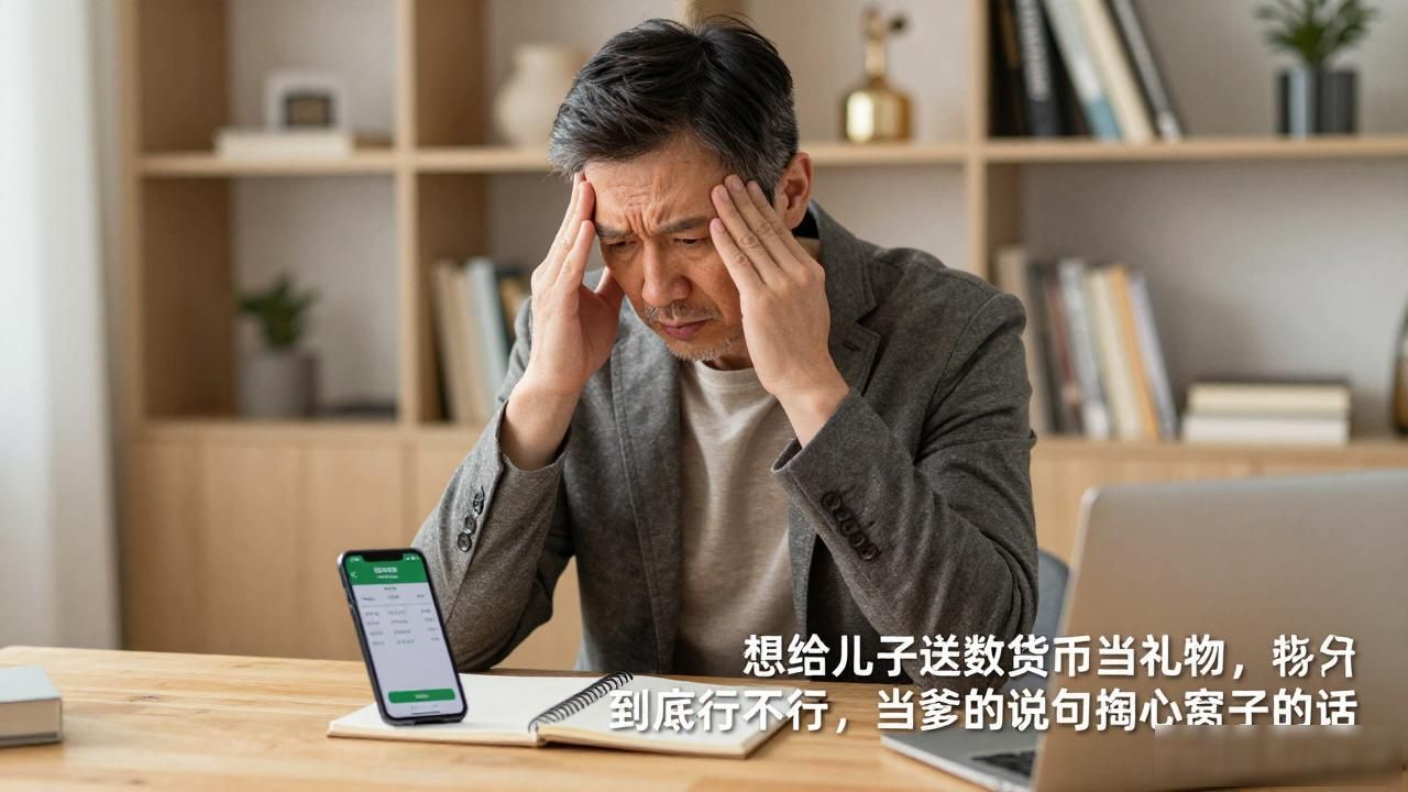 想给儿子送数字货币当礼物，到底行不行，当爹的说句掏心窝子的话
