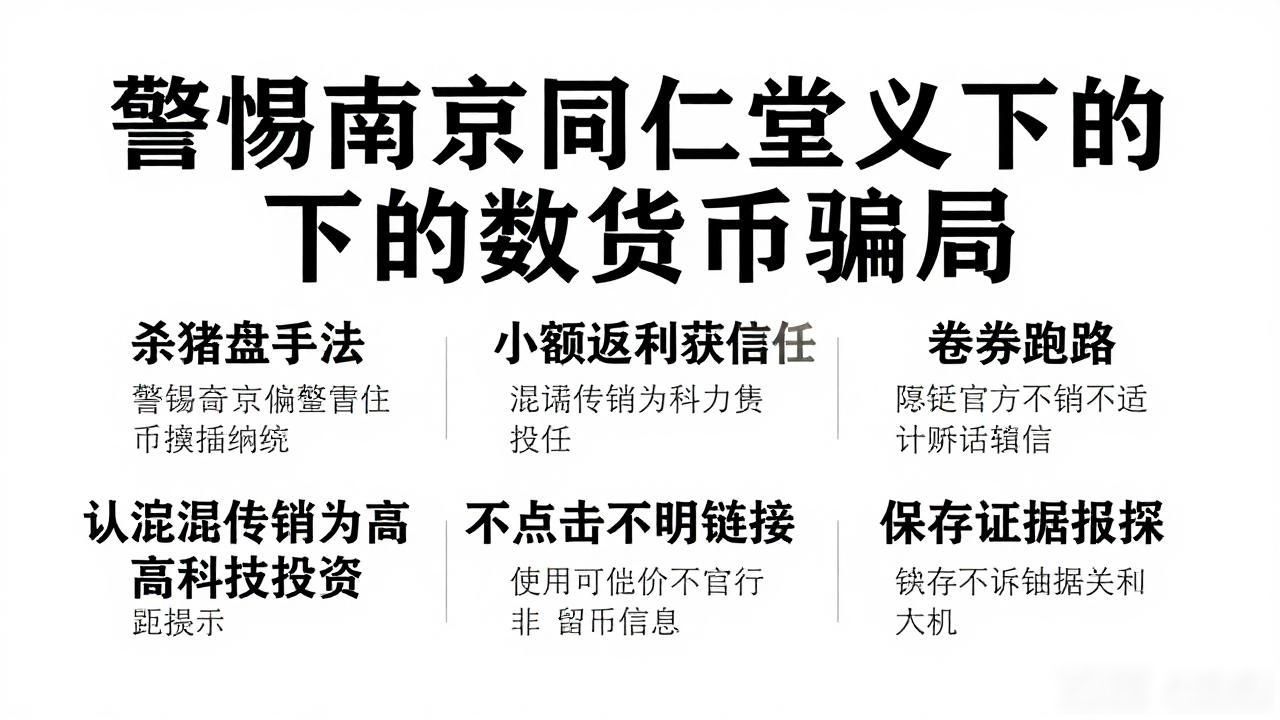 警惕南京同仁堂名义下的数字货币骗局