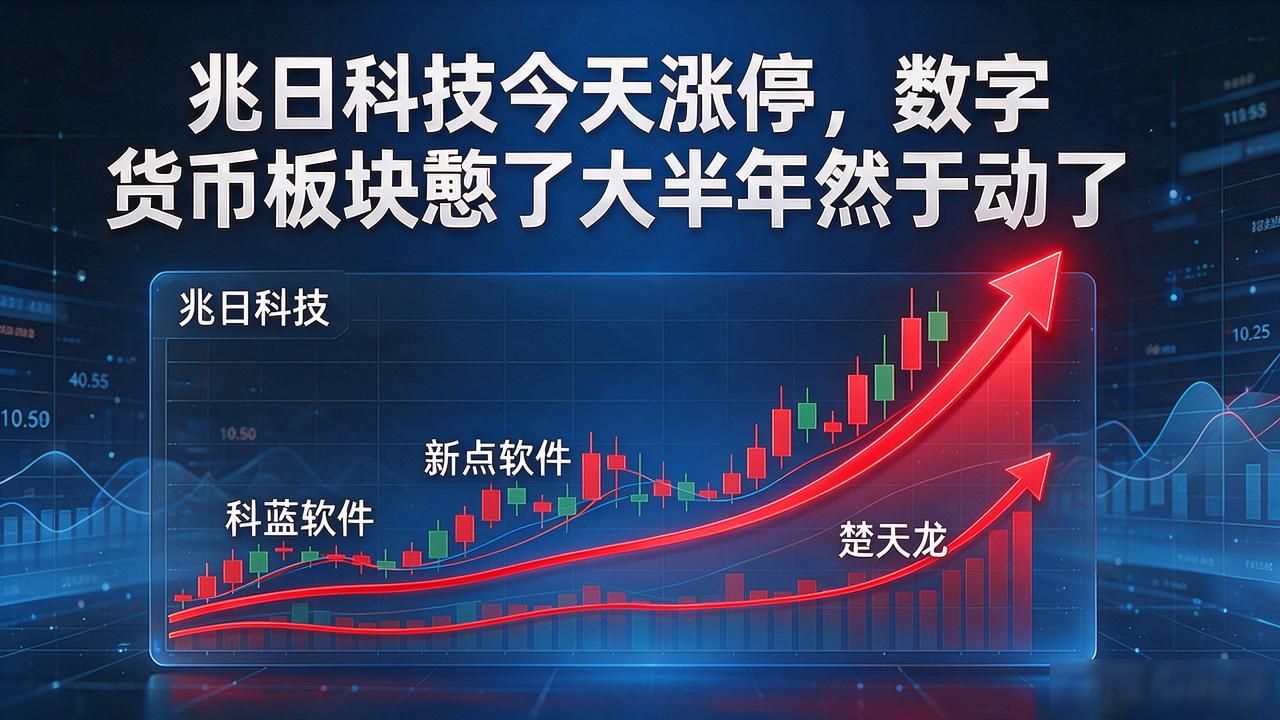 兆日科技今天涨停，数字货币板块憋了大半年终于动了