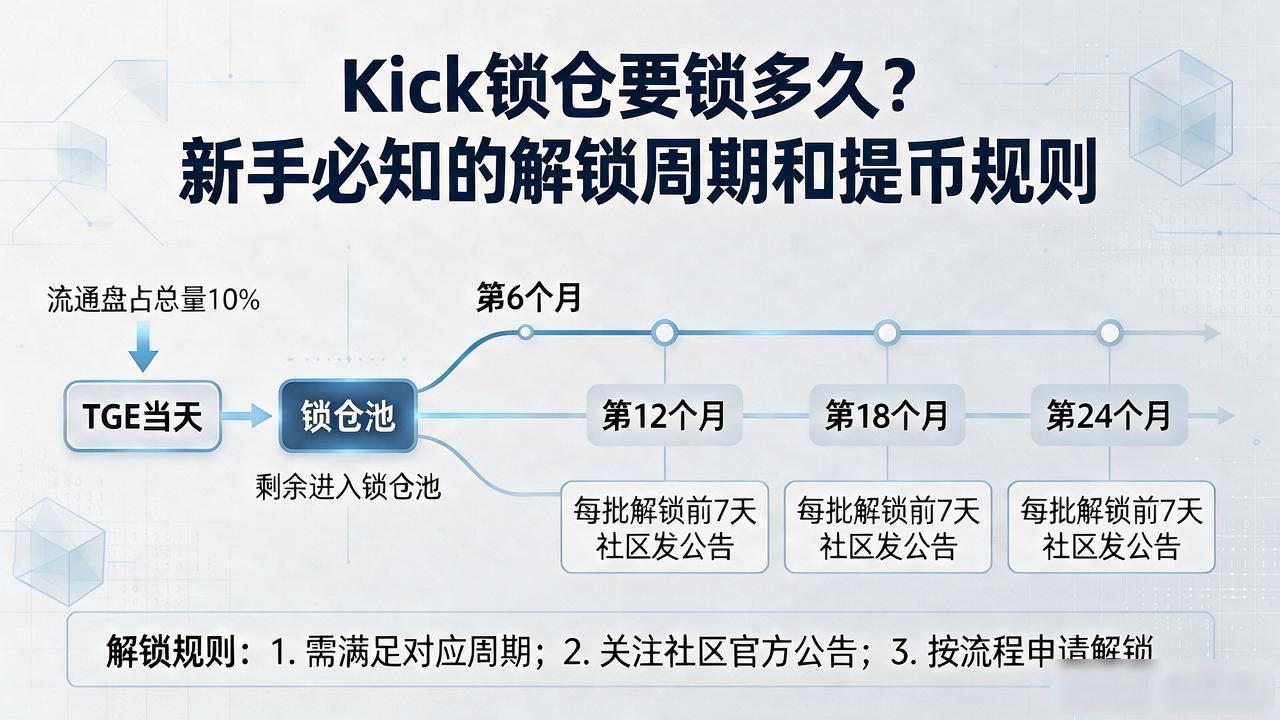 kick代币解锁时间表_kick数字货币要锁仓多久_kick锁仓机制