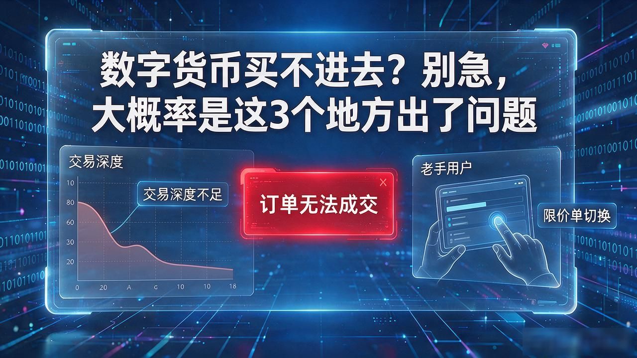 数字货币买不进去？别急，大概率是这3个地方出了问题