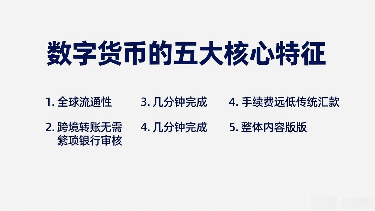 数字货币的五大核心特征