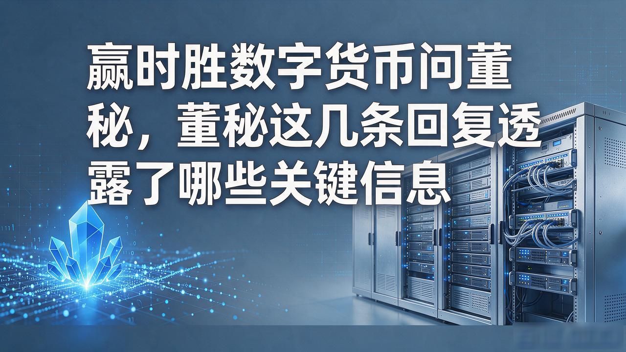 赢时胜数字货币问董秘，董秘这几条回复透露了哪些关键信息