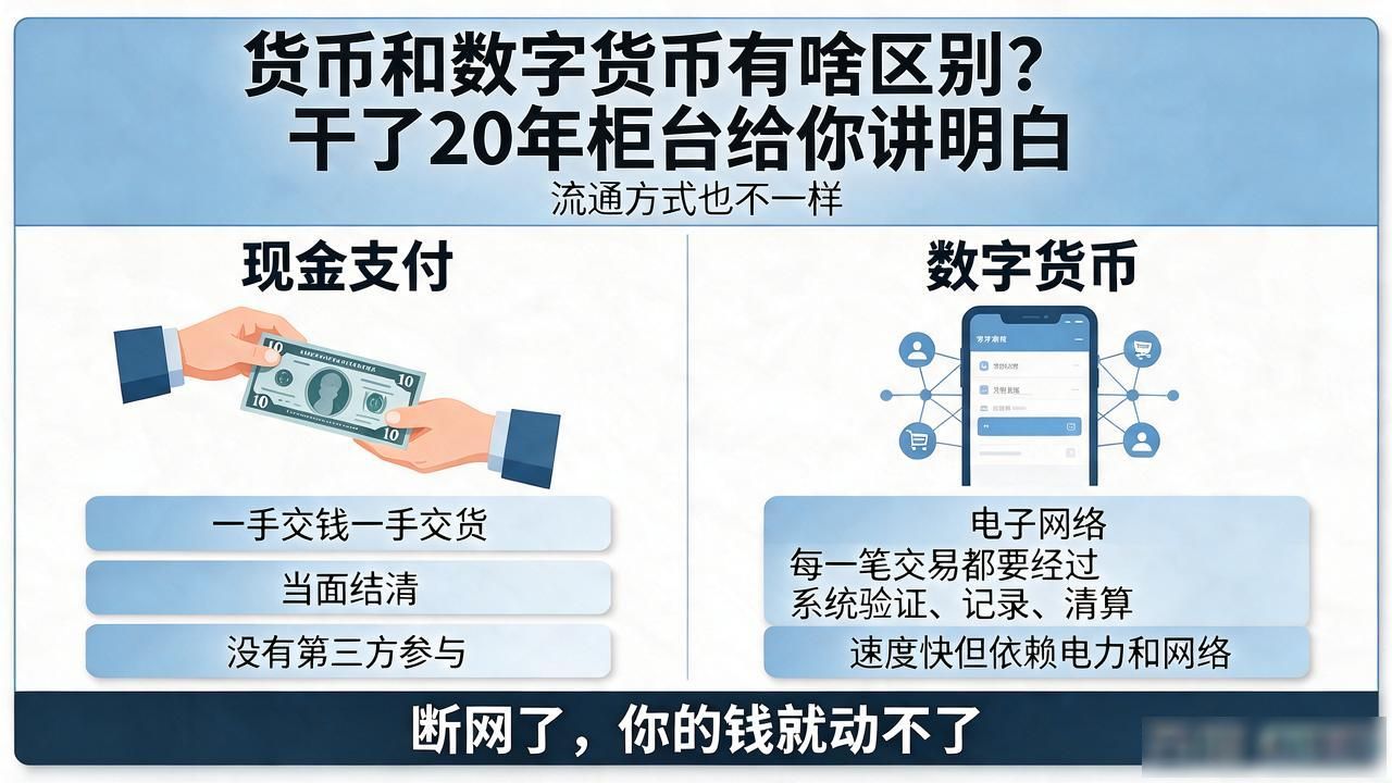 货币和数字货币有啥区别？干了20年柜台给你讲明白