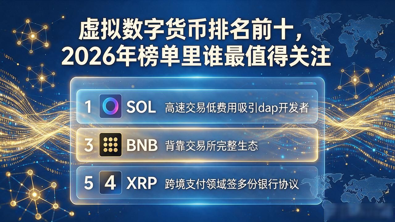 虚拟数字货币排名前十，2026年榜单里谁最值得关注